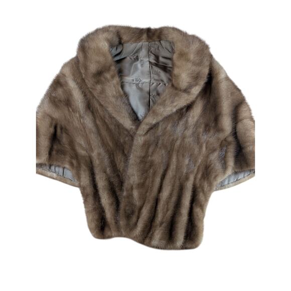 NWT Vintage 1960’s Gorgeous Mink Stole Authentic Sears & Roebuck With Embroidery - Picture 10 of 14